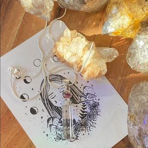 clear quartz & pink tourmaline healing crystal